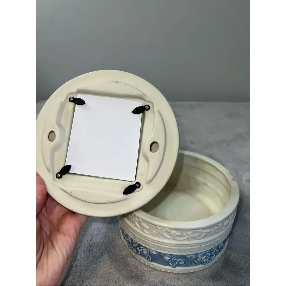 Romantic Shabby Chic PORCELINE Floral Jewelry Box Picture Box